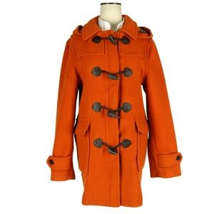 Barbour Wool Duffle Pea Coat Jacket Removable Hood